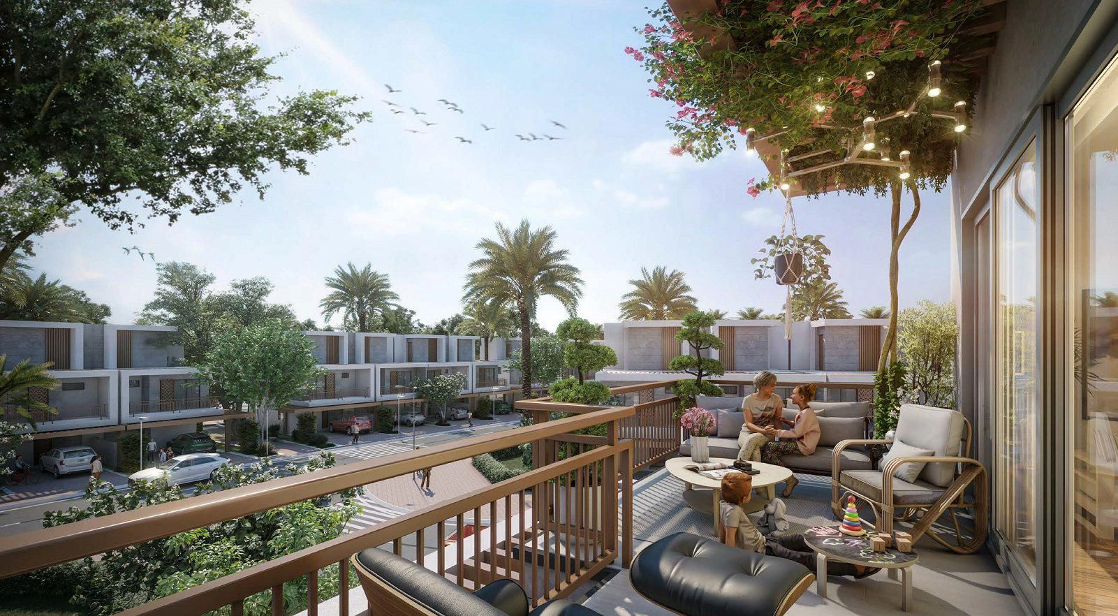 Luxury townhouse complex with swimming pools, water park and beach, Dubai