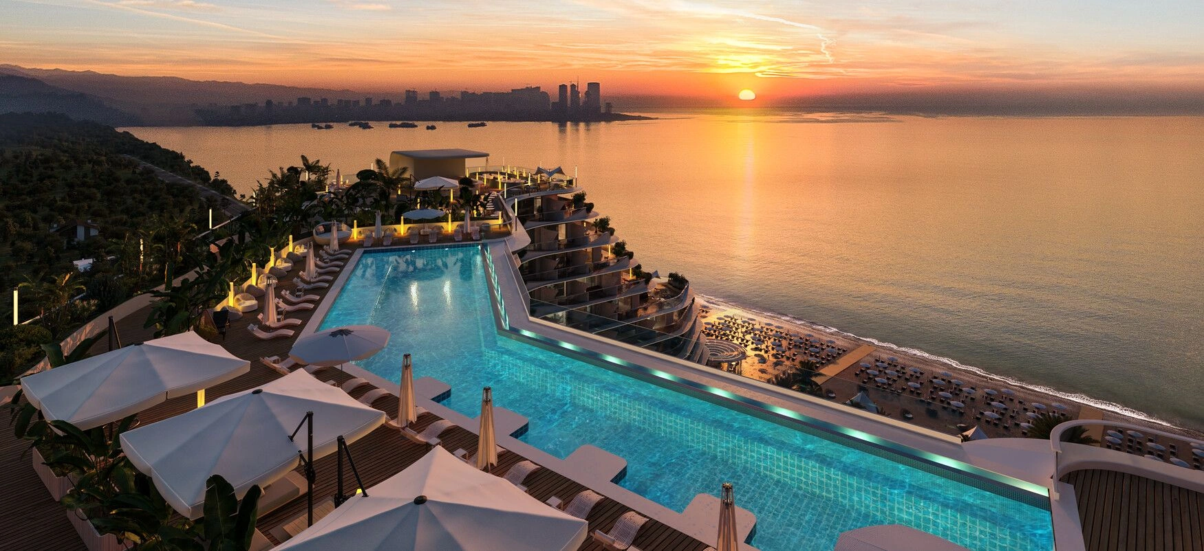 مجتمع مسکونی لوکس 15 طبقه در خط اول دریا