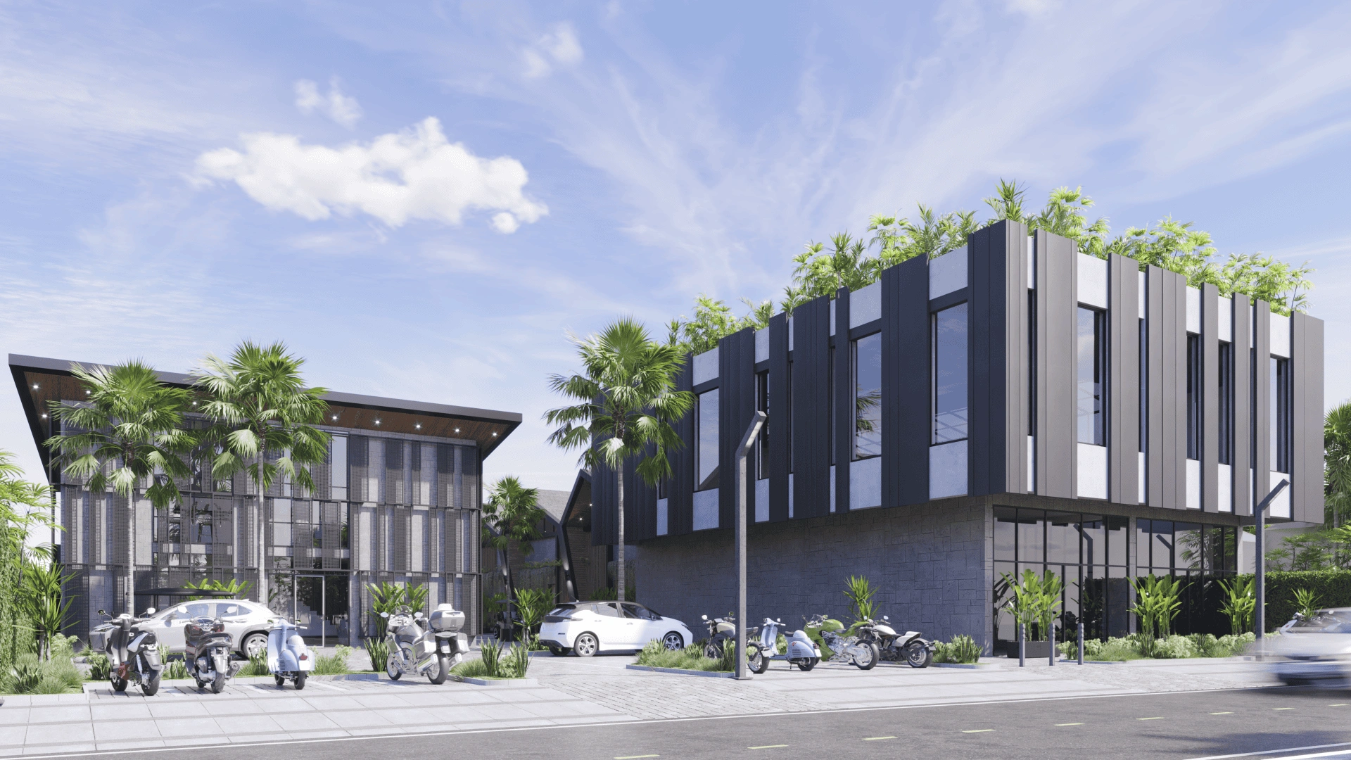 Chic complex of 44 designer townhouses in Canggu district of Bali