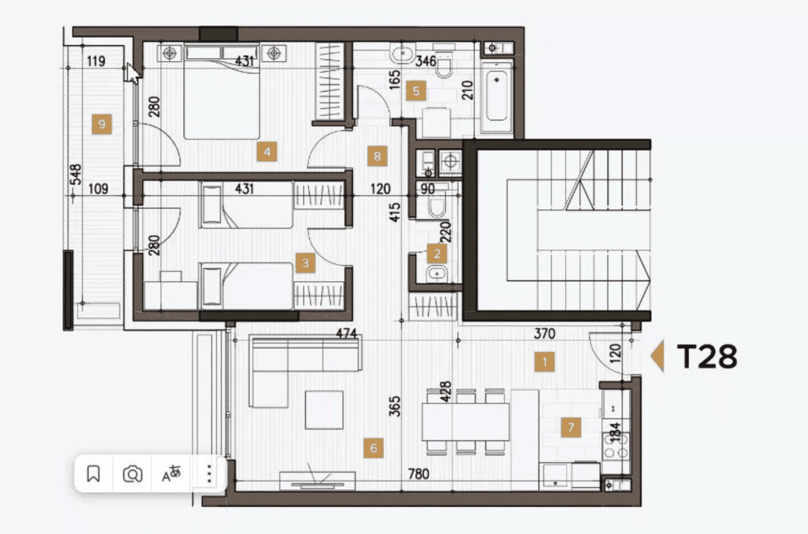 Belgrad, Sırbistan'da balkon veya teraslı daireler