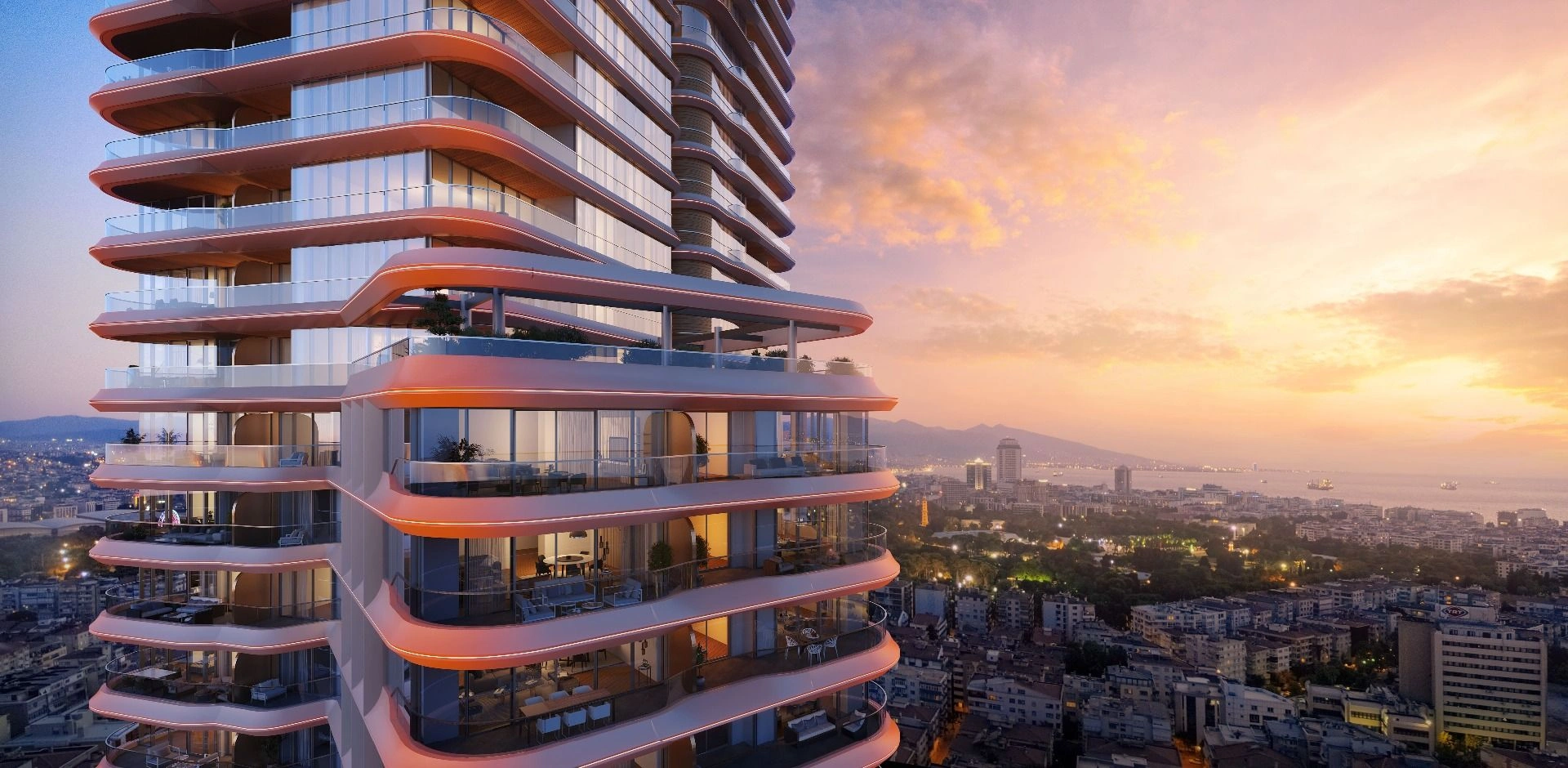 Elite residential complex with sea views in Izmir