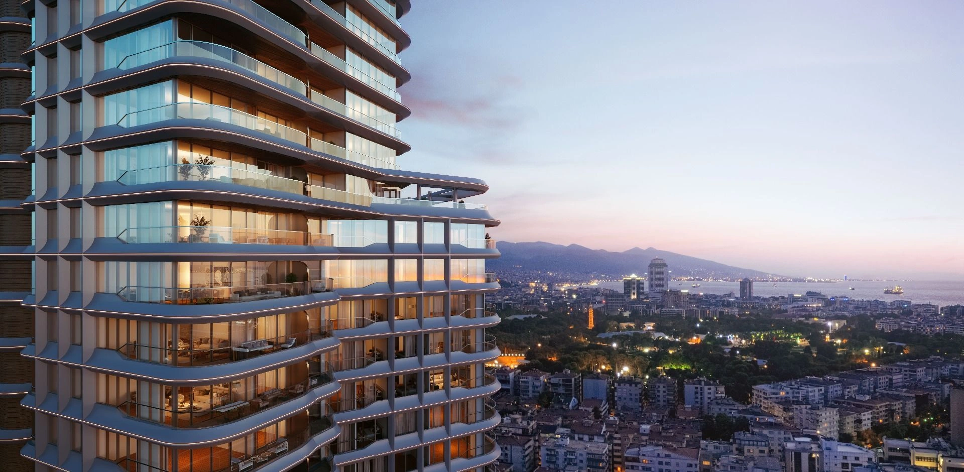 Elite residential complex with sea views in Izmir