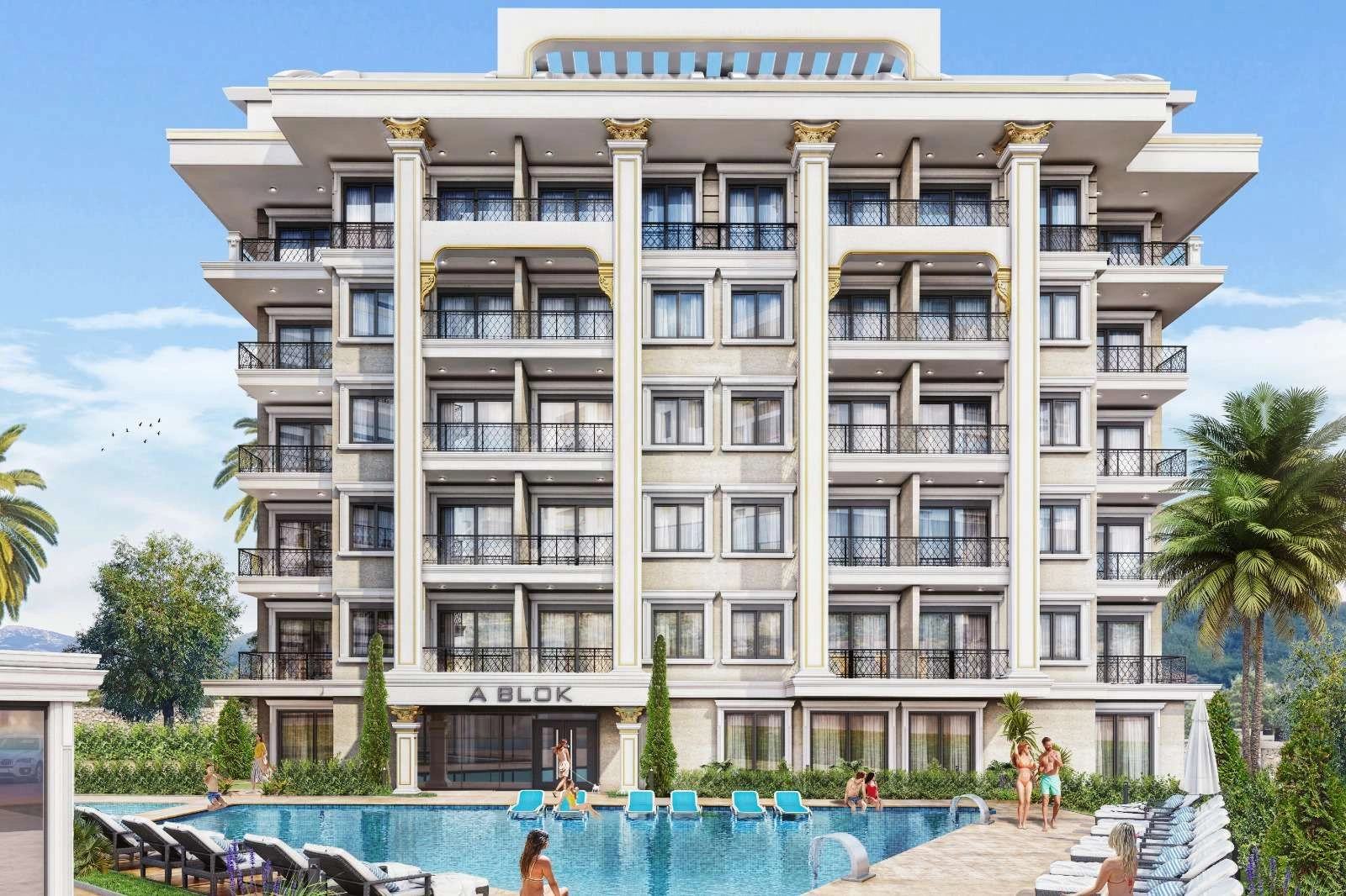 New residential complex in Alanya city of Turkey