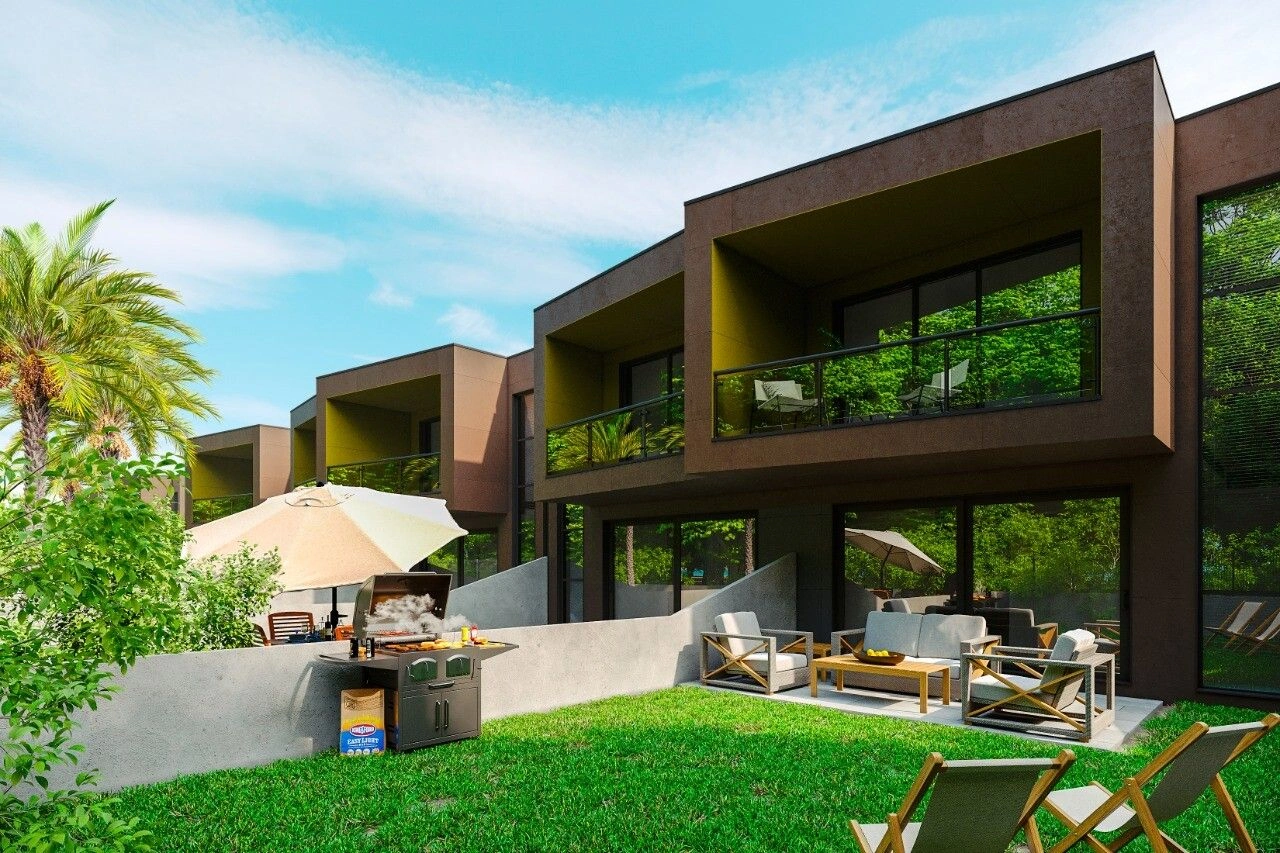 A unique club complex of two-level townhouses