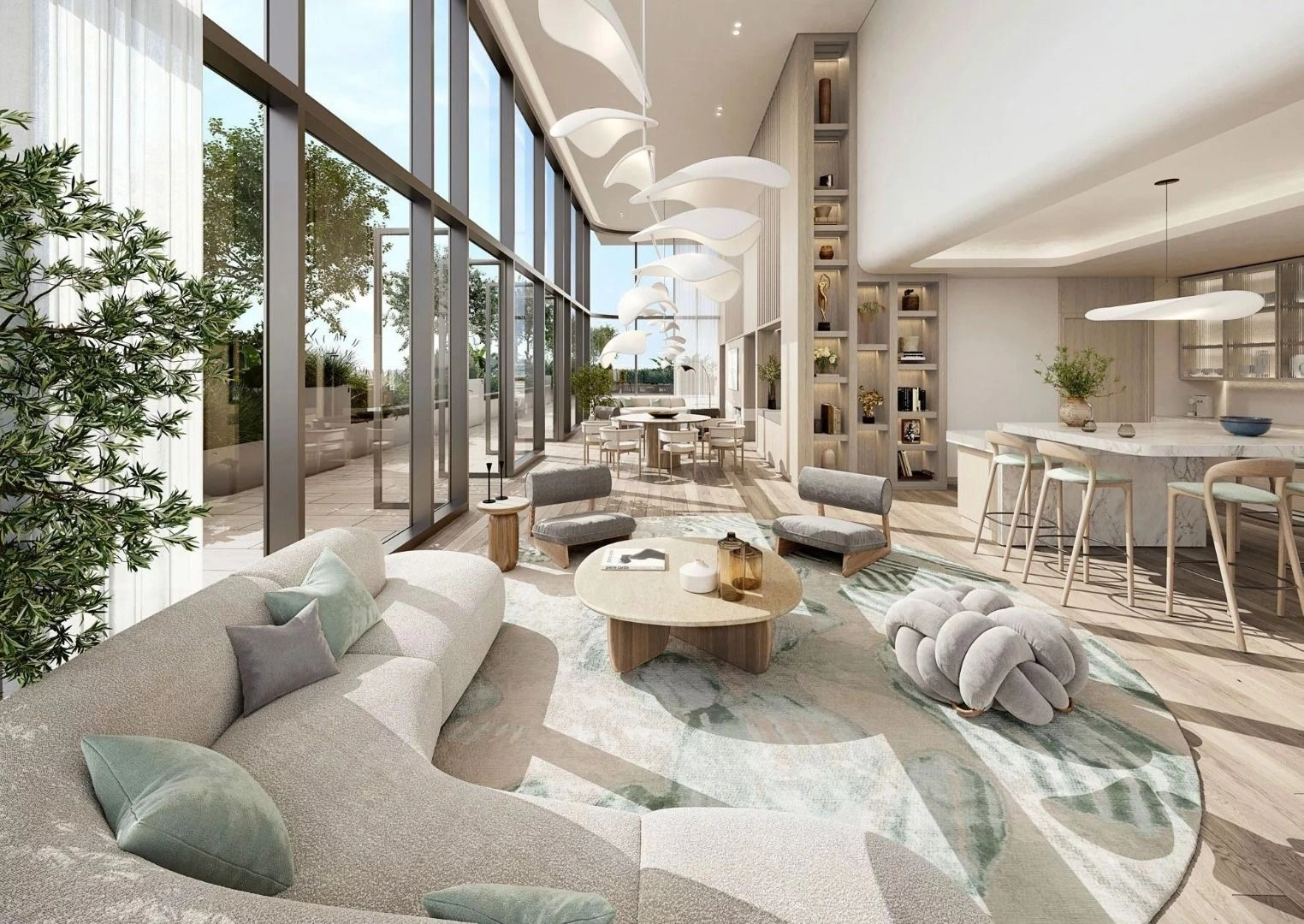 Premium residential complex with a 5-level podium in the Business Bay area