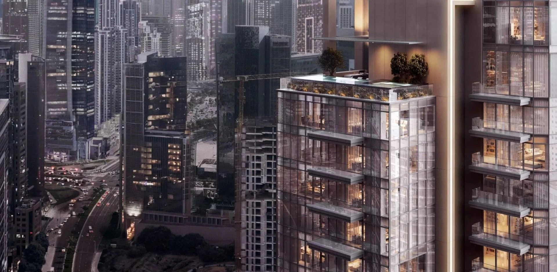Premium residential complex with a 5-level podium in the Business Bay area