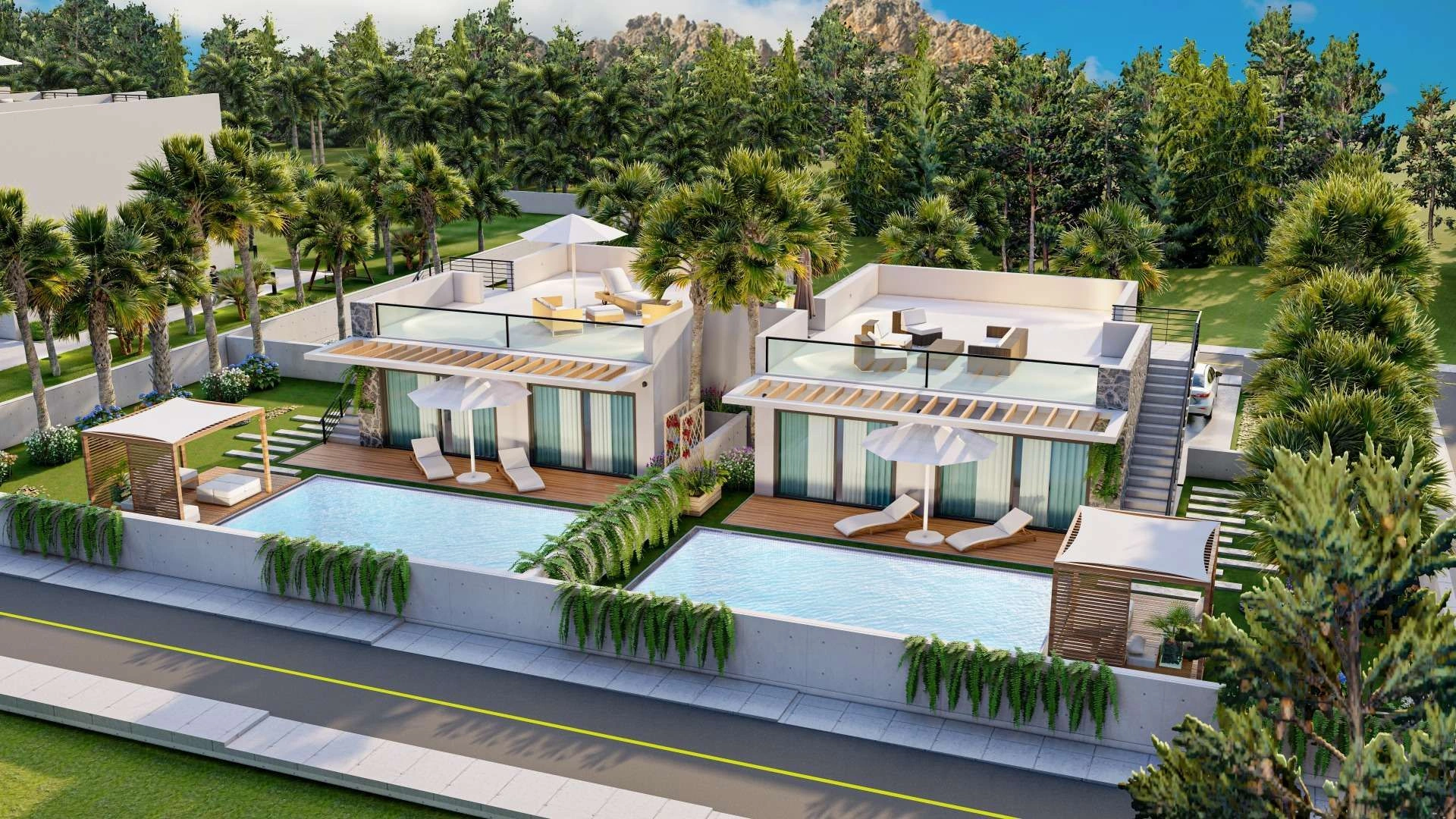 Gated complex of luxury apartments in the Esentepe