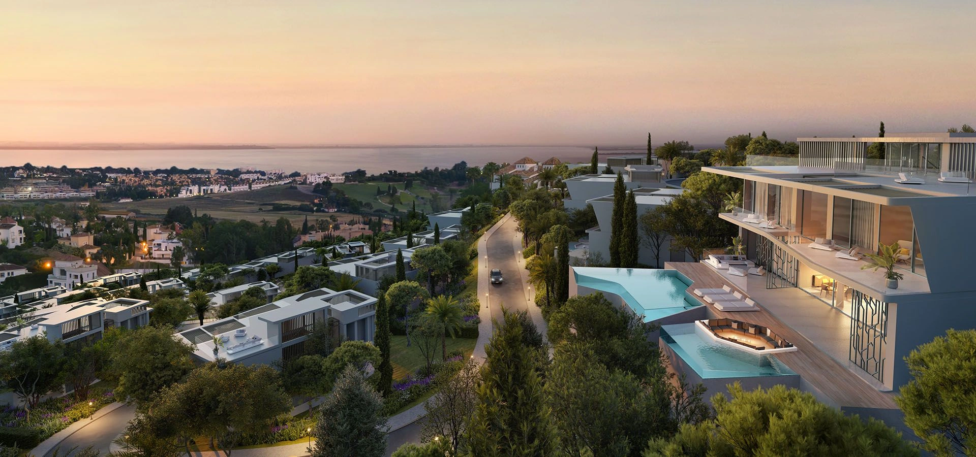 Luxury villa complex in Benahavis of Costa del Sol