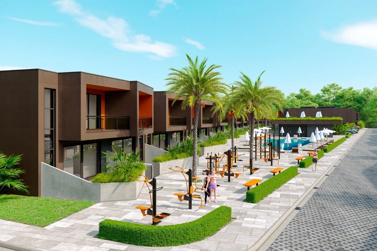 A unique club complex of two-level townhouses