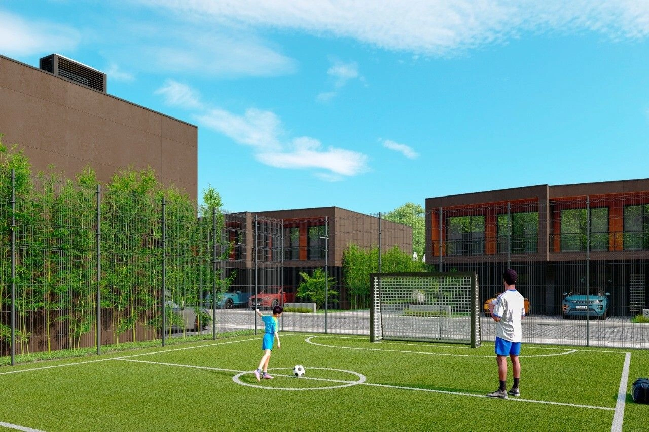 A unique club complex of two-level townhouses