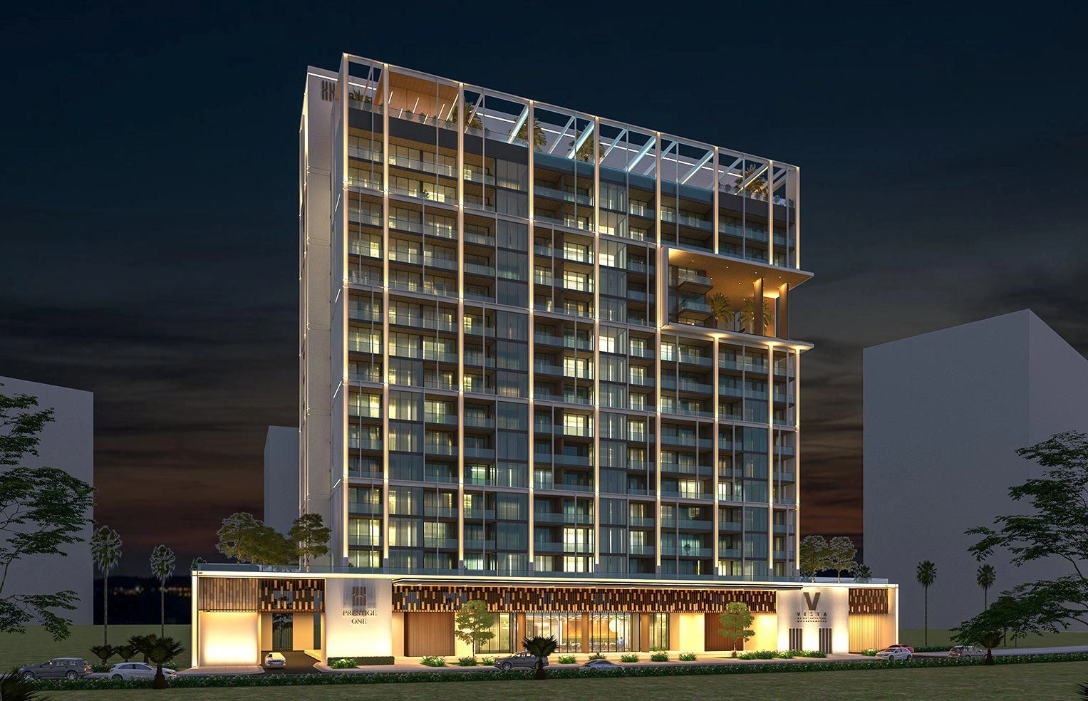 New Vista residence with swimming pool, green areas and cinema, Dubai Sports city, Dubai, UAE