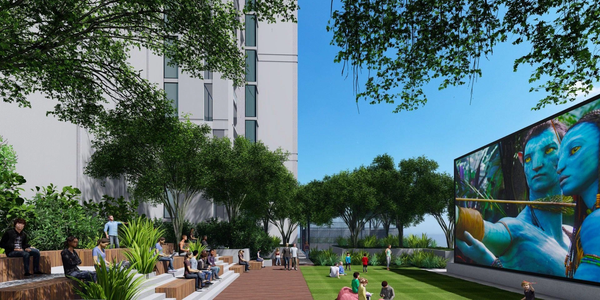 New Vista residence with swimming pool, green areas and cinema, Dubai Sports city, Dubai, UAE