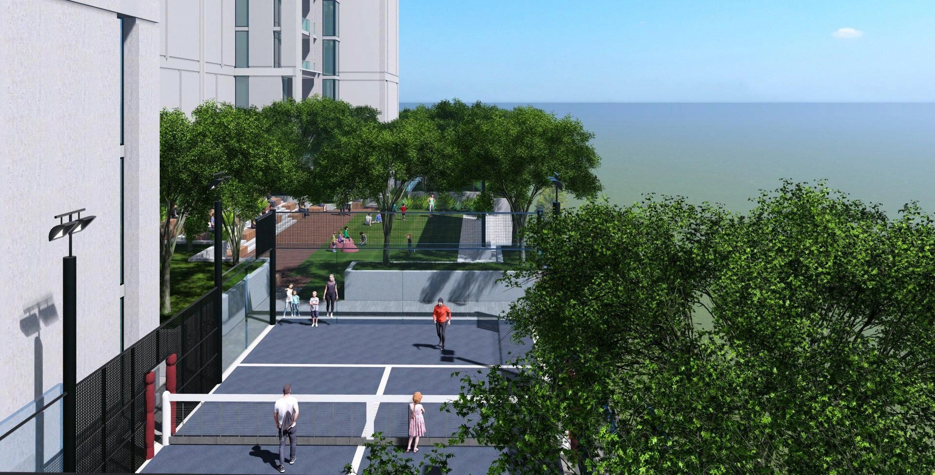 New Vista residence with swimming pool, green areas and cinema, Dubai Sports city, Dubai, UAE