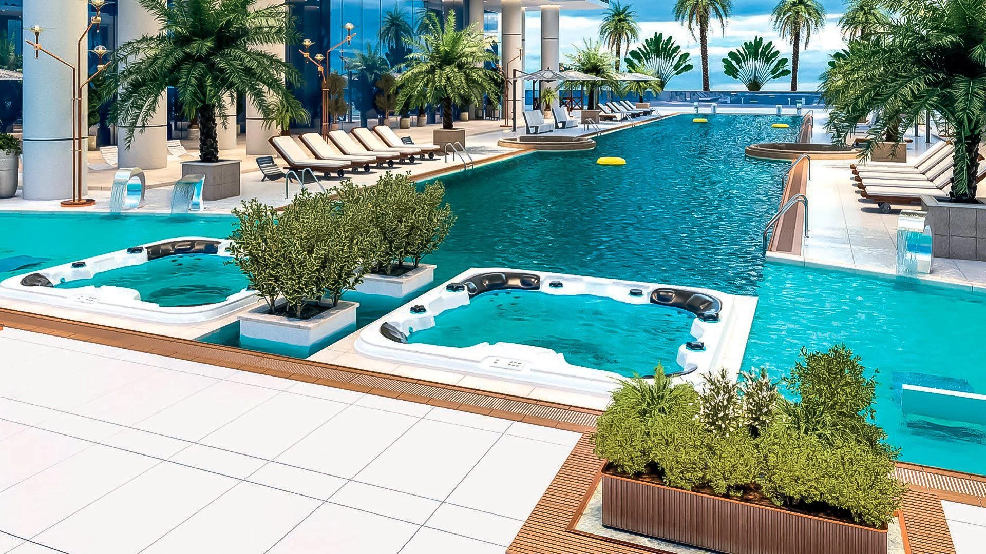 New residence Elitz 3 with swimming pools, business center and mini golf course, JVC, Dubai, UAE