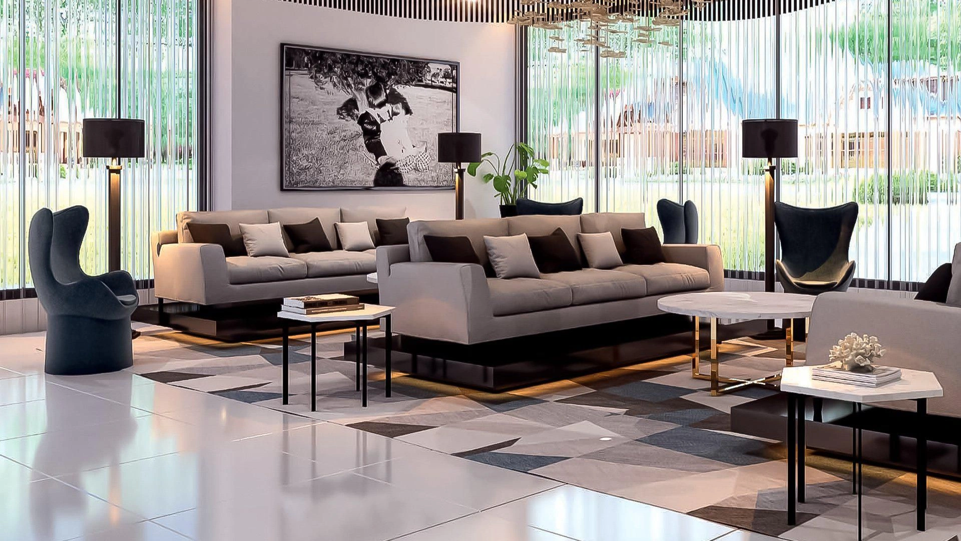 New residence Elitz 3 with swimming pools, business center and mini golf course, JVC, Dubai, UAE