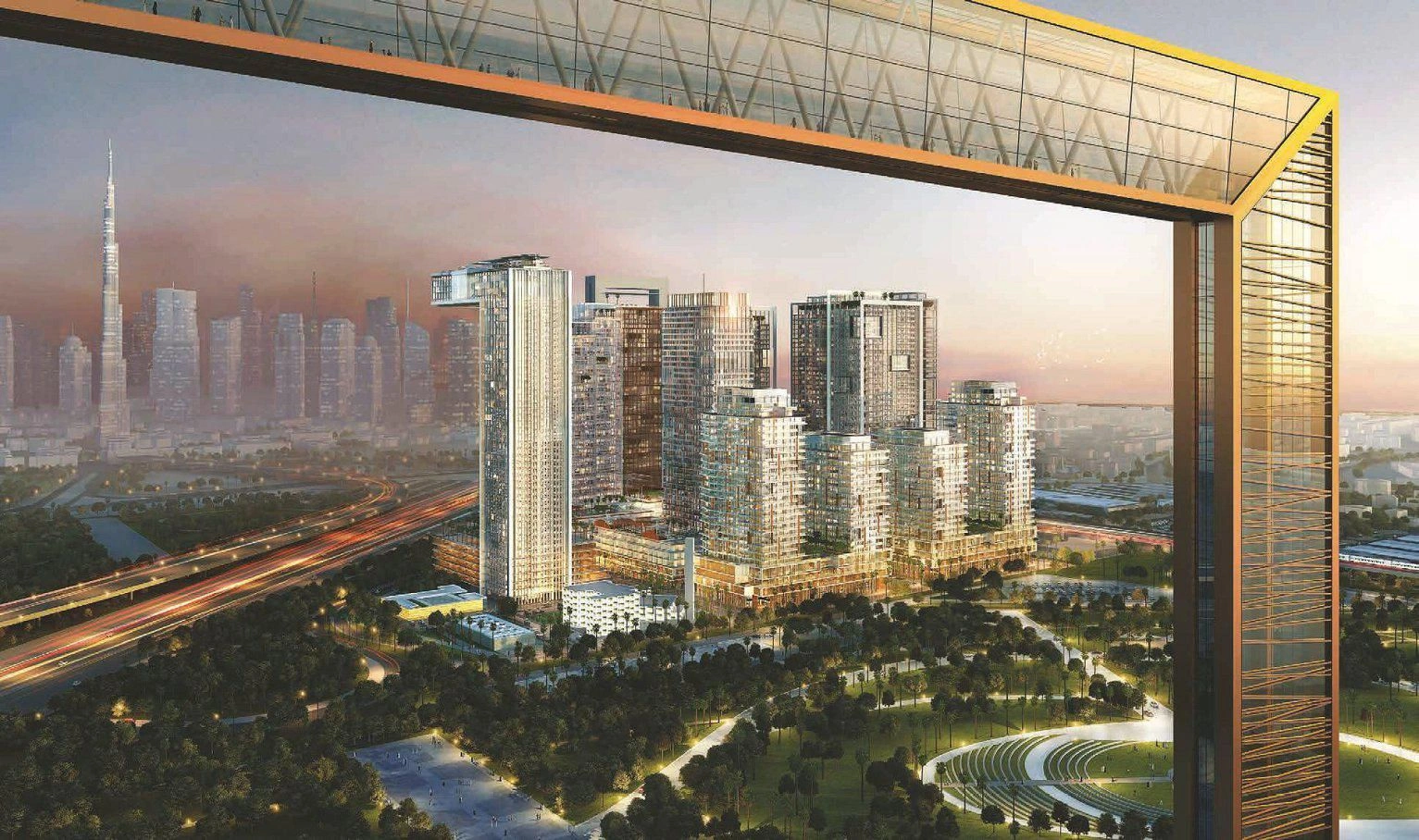 High-rise residential complex 1st Residences with a swimming pool near the metro station, Zabeel, Dubai, UAE