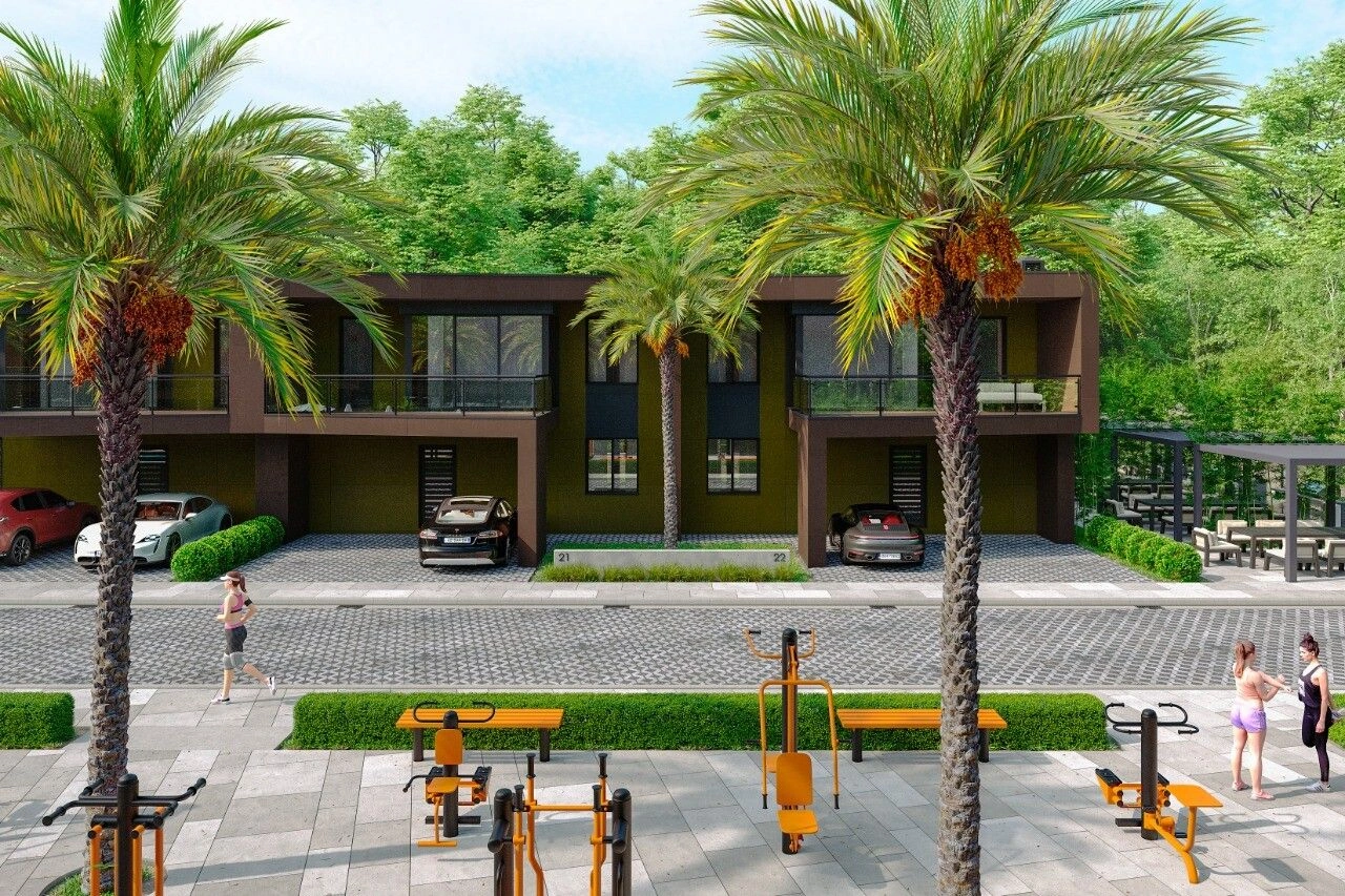 A unique club complex of two-level townhouses