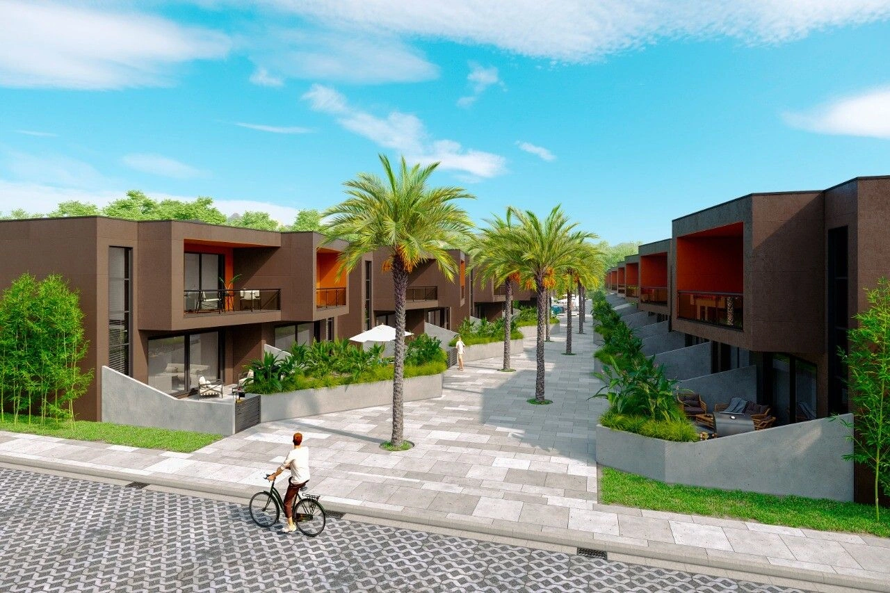 A unique club complex of two-level townhouses