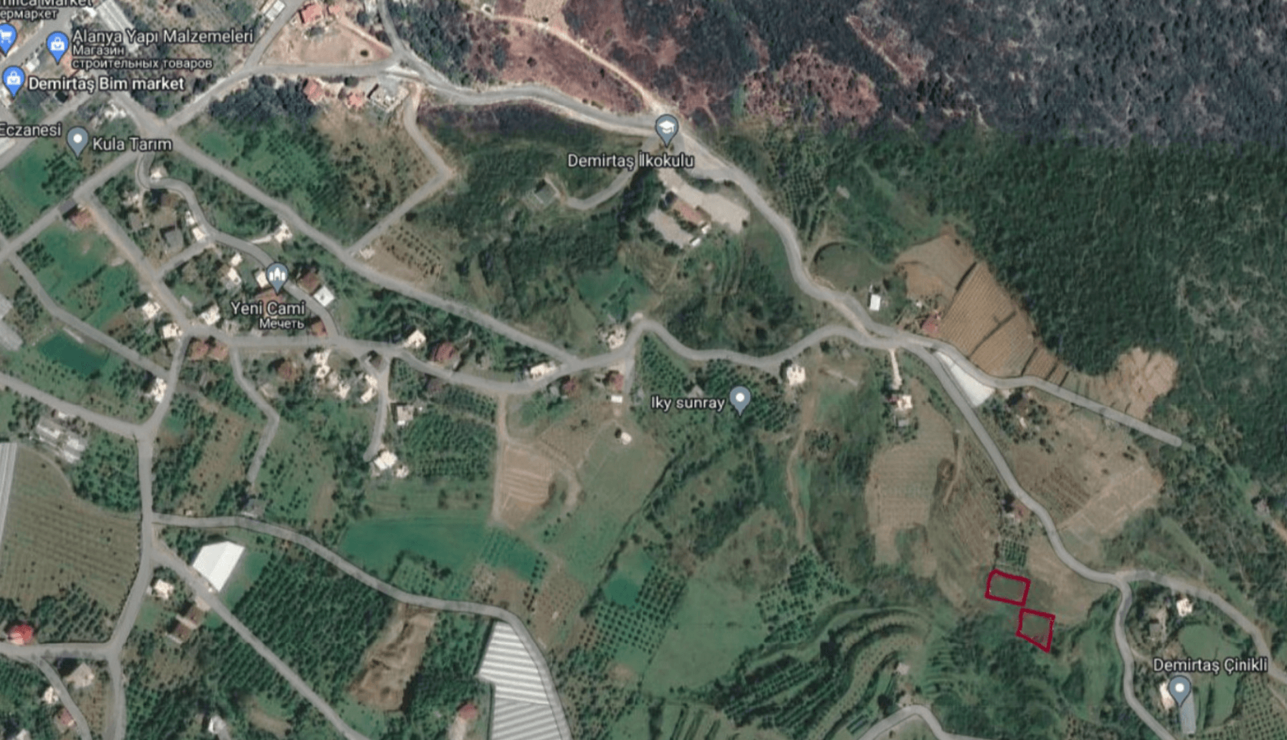 Plots for construction of apartments, villas and hotels in Demirtas