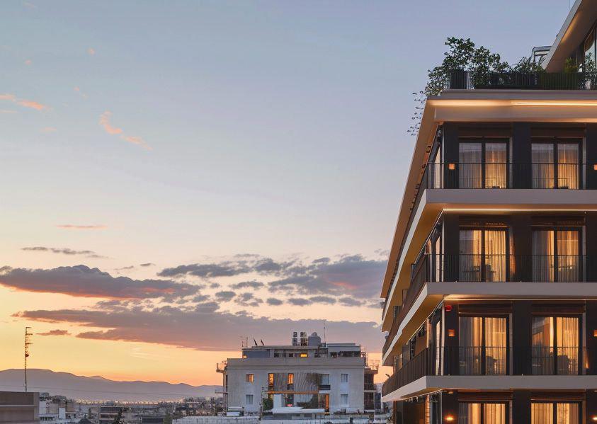 Apartments in a modern residential complex in Keramikos, Athens, Greece